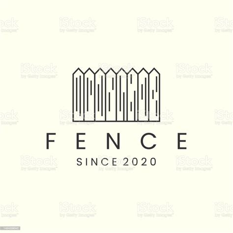 Pagar Dengan Ilustrasi Vektor Desain Templat Ikon Logo Gaya Linier